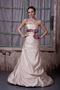 Champagne Strapless Celebrity Party Dress With Lilac Ribbon Inexpensive