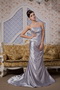 Grey Silver Elastic Woven Satin Celebrity Dress With Mermaid Skirt Inexpensive