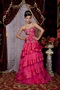 Fuchsia Sweetheart Taffeta Layers Floor Length Skirt Dress For Party Inexpensive