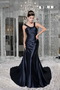 Navy Blue Empire Scoop Bead Prom / Evening Dress For Sexy Lady Inexpensive