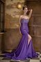 Sweetheart Chiffon Fabric Prom Dress In Purple Mermaid Skirt Inexpensive