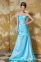 Sweetheart Floor-length Aqua Blue Taffeta Beading Party Dress Cheap Inexpensive