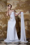 Elegant One Shoulder Chiffon Fabric Evening Club Dress With Brush Train Inexpensive