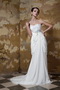 Pretty Sweetheart White Chiffon Side Picks Up Skirt Prom Gowns Inexpensive