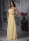 Nice Long Skirt Chiffon Yellow Prom Dress Brand New Hot Inexpensive