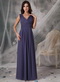 Dark Mineral Blue Long Prom Dress With V-neck Skirt Inexpensive