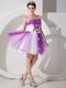 Strapless Rose Appliques Decorate Mini-length Prom Dress Gradient Colored Design