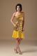 Column One Shoulder Golden Flaring Sequin Short Prom Dress