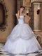 White Ball Gown Pick-ups Quinceanera Dress With Silver Sequin Decorate