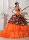 Sexy Deer Printed Pattern Orange Red Quinceanera Dress For 2014