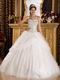 Fit and Flare Sweetheart Sequined Skirt Floor Length White Quinceanera Dress