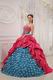 2014 Best Sell Rose Pink Girl Quinceanera Dress With Teal Applique