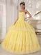 Sweetheart Dark Yellow Quinceanera Dress With Lace Appliques