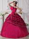 Strapless Fuchsia Ball Gown Floor-length Zebra Quinceanera Dress