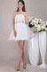 White Princess Strapless Belt Short Prom Dress For Girl