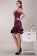 Burgundy One Shoulder Neckline 2014 Short Prom Dress