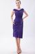 Pretty V-neck Column Eggplant Purple Chiffon Short Prom Dress