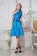 Discount One Shoulder Flowers Azure Blue Short Prom Dress