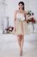 Lovely Sweetheart Champagne Short Prom Dress With Colorful Flowers