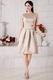 Classic Scoop Neck A-line Knee Length Champagne Stain Prom Dress Classic Scoop Neck A-line Knee Length Champagne Stain Prom Dress
