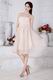 Sweetheart Flowers Short Prom Champagne Dress With Applique Sweetheart Flowers Short Prom Champagne Dress With Applique