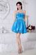 Pretty Beaded Azure Blue Puffy Skirt Short Prom Dress Pretty Beaded Azure Blue Puffy Skirt Short Prom Dress