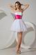 Wholesale Lovely Strapless White And Fuchsia Short Ceremony Dresses