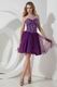 Unique Sweetheart Knee Length Purple Prom Dresses With Crystals