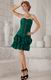 Dark Green Sweetheart Sheath Mini Taffeta Beaded Prom Dress