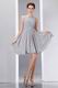 Simple Scoop Knee Length Gray Short Prom Dress Under $100