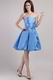 A-line Strapless Mini-length Taffeta Blue Short Prom Dress