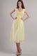 V Neckline Tea-length Yellow Chiffon Short Dress For Prom Party