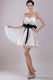 White Sweetheart Layers Short Skirt Prom Dress With Black Belt