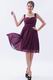 Pretty Straps Ruched Skirt Mini Plum Prom Dress For Girl