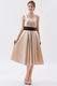 Modest One Shoulder Tea Length Short Prom Dress With Black Belt