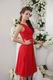 Knee Length Skirt Red Chiffon Designer Short V Neck Prom Dress