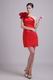 One Shoulder Mini Skirt Scarlet Stain Short Prom Party Dress