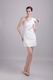 One Shoulder Chiffon White Short Prom Dress With Rhinestone