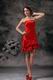 Strapless Scarlet Mini-length Prom Dress For Girls Wear