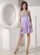 Discount Spaghetti Straps Lavender Skirt Beaded Prom Short Dress