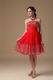 Strapless Knee-length Red Short Prom Dress For Girls Wear