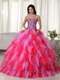 Multi-color Lilac And Hot Pink Quinceanera Puffy Big Skirt Luxury