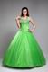 Halter Top Style Beaded Quinceanera Dress In Spring Green