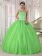 Cheap Spring Green Young Women Quinceanera Gown Dress