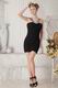 V-Neck Crystals Black Sweet Sixteen Party Girls Dress