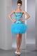 Sweetheart Sequined Layers Doger Blue Dress For Sweet 16 Party