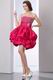 Strapless Back Zip Short Carmine Red Sweet 16 Dress