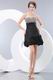 Cute Sweetheart Mini Black Sweet 16 Dress With Rolled Flowers