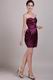 Column Burgundy Mini-length Sweet 16 Prom Dresses