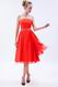 Wholesale Strapless Tea Length Orange Sweet 16 Dress